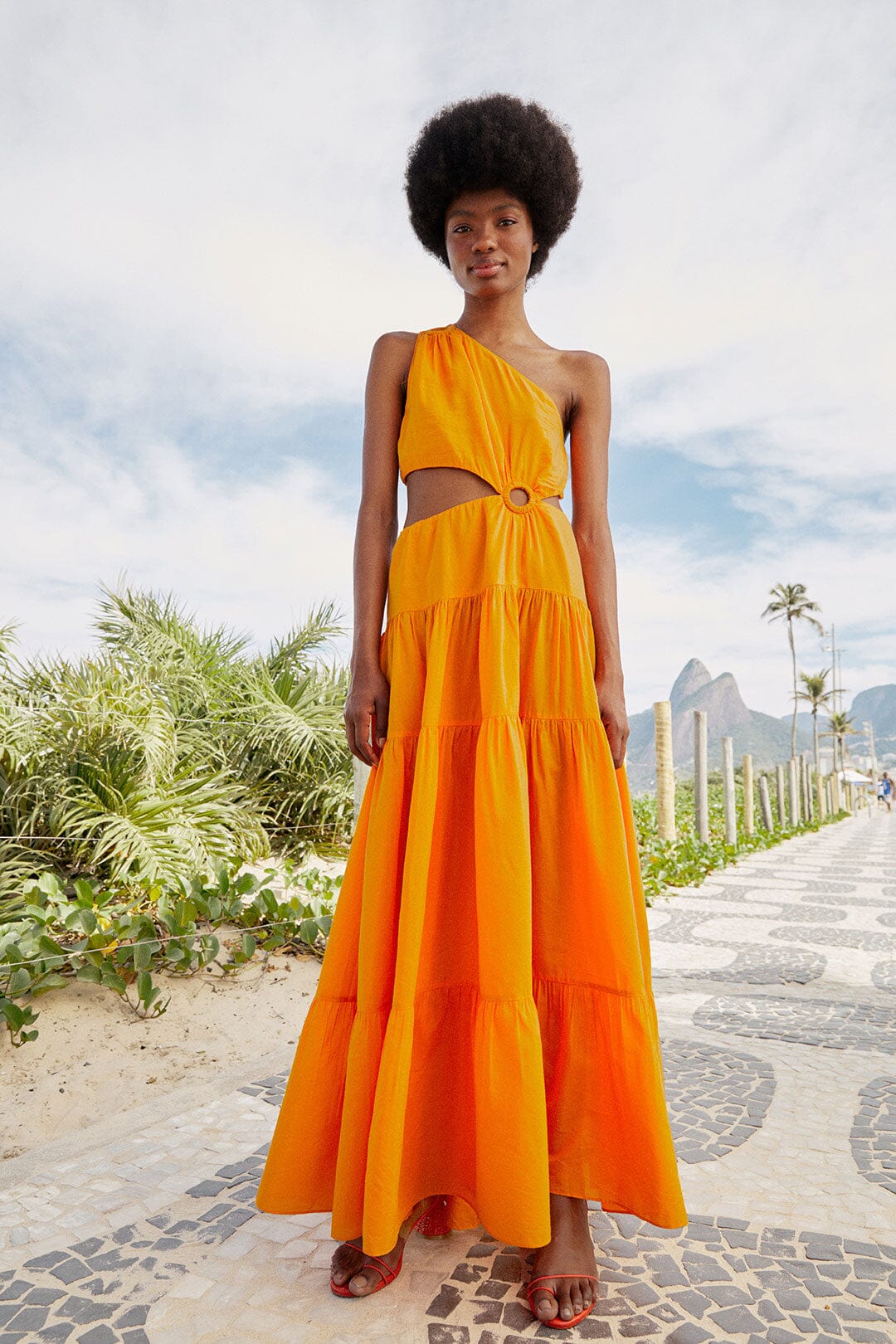 orange maxi dress